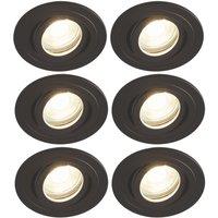 Spa Cali Adjustable Downlights Matt Black 6 Pack (296VH)