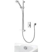 Aqualisa Visage HP/Combi Rear-Fed Chrome Thermostatic Smart Shower with Bath Overflow Filler (297JK)