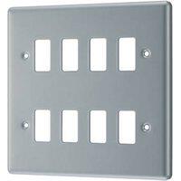 British General Nexus Metal Grid 8-Module Grid Faceplate Grey (298RF)