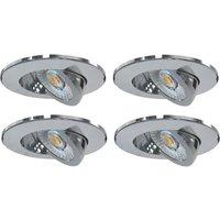 Spa Eden Adjustable Fire Rated LED Downlights Chrome 7W 700lm 4 Pack (298VJ)