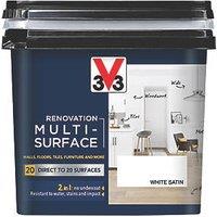 V33 750ml White Satin Acrylic Multi Surface Paint (299FW)