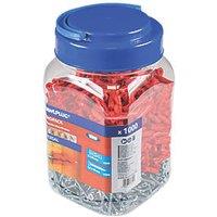 Rawlplug Uno Plastic Wall Plugs & Screws 6mm x 28mm 500 Pack (299HV)