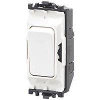 MK Grid Plus 10A 1-Way Grid Light Switch White with Colour-Matched Inserts (299JR)