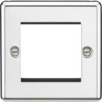 Knightsbridge Raised Rounded 2-Module Modular Faceplate Polished Chrome (299YA)
