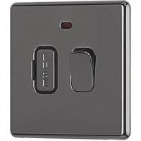 Arlec 13A Switched Fused Spur with Neon Black Nickel with Colour-Matched Inserts (300RU)