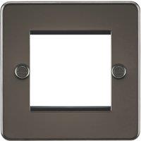 Knightsbridge Flat Plate 2-Module Modular Faceplate Gunmetal (300YA)