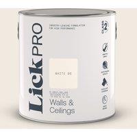 LickPro 2.5Ltr White 06 Vinyl Matt Emulsion Paint (301TM)