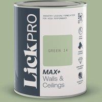 LickPro Max+ 1Ltr Green 14 Matt Emulsion Paint (302TM)