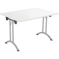 TC Group One Union Rectangular Folding Table White/Silver 1200mm x 800mm (302TT)