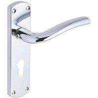 Smith & Locke Corfe Fire Rated Euro Lock Door Handles Pair Polished Chrome (303HY)
