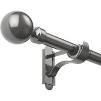 Rothley Polished Gunmetal Extendable Curtain Pole w/ Orb Finials 28mm x 71-120cm (303YU)