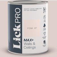 LickPro Max+ 1Ltr Pink 07 Matt Emulsion Paint (304TM)