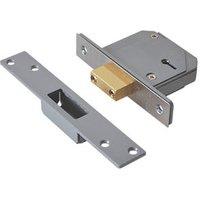 Union Fire Rated Satin Chrome BS 5-Lever Mortice Deadlock 67mm Case - 40mm Backset (3055P)