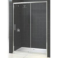 Triton Fast Fix Framed Rectangular Sliding Shower Door Chrome 1100mm x 1900mm (305KT)