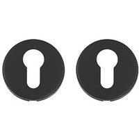 Eclipse Fire Rated Euro Escutcheon (Pair) Matt Black 52mm (305KW)