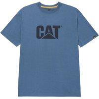 CAT Trademark Logo T-Shirt Short Sleeve Tee Shirts Blue 2X Large 47" Chest (306XT)
