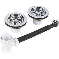 McAlpine 1 1/2 & 2 Bowl Waste Kit Chrome-Plated Brass 1 1/2" (3077P)