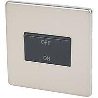 Varilight 10AX 1-Gang 3-Pole Fan Isolator Switch Satin Chrome with Black Inserts (3078H)