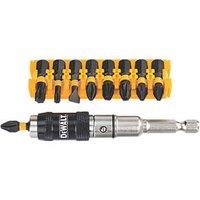 DeWalt Extreme 6.35mm Hex Shank Mixed Impact Torsion Screwdriver Bit Set with Pivoting Tip Holder 11 Pieces (307FH)