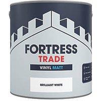 Fortress Trade Vinyl Matt Brilliant White Emulsion Paint 2.5Ltr (307JM)
