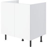 Pragma 2-Door Matt White 800mm x 590mm x 860mm Flat Packed Kitchen Base Unit (307YC)