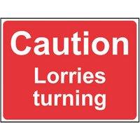 Essentials "Caution Lorries Turning" Sign 450mm x 600mm (308HL)