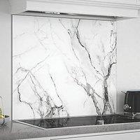 Splashback Carrara Marble Grey/White Kitchen Splashback 900mm x 750mm x 6mm (309JM)