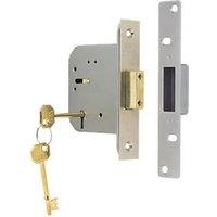 ERA 5 Lever Satin Nickel Mortice Deadlock 76mm Case - 56mm Backset (31182)