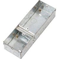 Knightsbridge 2 + 1-Gang Galvanised Steel Unfinished Back Box 47mm 5 Pack (311YC)