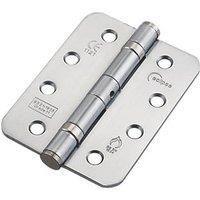 Eclipse Satin Chrome Grade 11 Fire Rated Ball Bearing Hinges Radius Corners 102mm x 76mm 2 Pack (3122P)