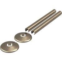 ETAL Enzo Radiator Pipe Covers and Collars Set Antique Brass 16mm x 200mm 4 Pieces (312YU)