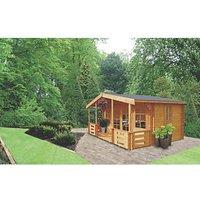 Shire Lydord 4 15' 6" x 18' 6" (Nominal) Apex Timber Log Cabin (31396)