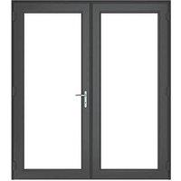 Crystal Anthracite Grey Double-Glazed uPVC French Door Set 2090mm x 1690mm (313JP)