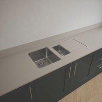 Metis Brown Fleck Kitchen Worktop with 1.5 Bowl Stainless Steel Sink 3050mm x 620mm x 15mm (314PW)