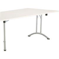 TC Group One Union Trapezoidal Folding Table White/Silver 1600mm x 800mm (314TT)