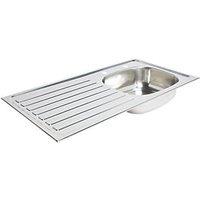 Essentials 1 Bowl Stainless Steel Kitchen Sink & LH Drainer 940mm x 490mm (3151K)