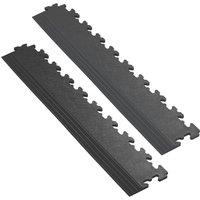 Garage Floor Tile Company X-Joint 5mm Interlocking Floor Tile Edge Ramps Black 497mm x 90mm 2 Pack (315YU)