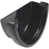 FloPlast Hi-Cap Half Round External Stop End Black 115mm (31898)