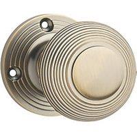 Designer Levers Beehive Door Knob Pair Antique Brass 60mm (318KK)