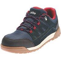 Site Scoria Size 10 Navy Blue/Red Steel Toe Cap Safety Trainers (318PT)