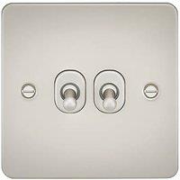 Knightsbridge 10AX 2-Gang 2-Way Light Switch Pearl (318TX)