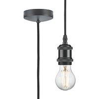 Knightsbridge Vintage 1.8m Pendant Set Light Fitting E27 Anthracite 3 1/2" (318TY)