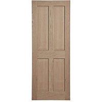 Unfinished Oak Wooden 4-Panel Internal Fire Victorian-Style Door 1981mm x 686mm (319FA)