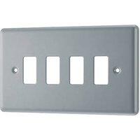British General Nexus Metal Grid 4-Module Grid Faceplate Grey (319RF)