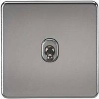 Knightsbridge 10AX 1-Gang Intermediate Switch Black Nickel with Colour-Matched Inserts (319VF)