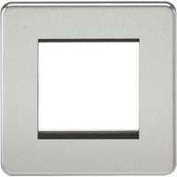 Knightsbridge Screwless 2-Module Modular Faceplate Polished Chrome (319YA)