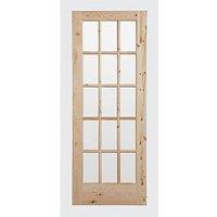 Knotty 15-Clear Light Unfinished Pine Wooden Traditional Internal Door 1981mm x 762mm (320FA)