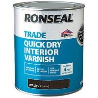 Ronseal 750ml Walnut Satin Water-Based Interior Wood Varnish (320HT)
