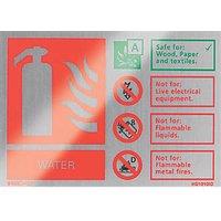 Firechief Non Photoluminescent "Water" Fire Safety Sign 150mm x 100mm (321FX)