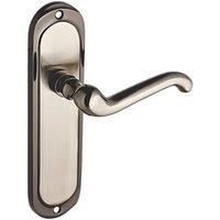 Smith & Locke Sandsend Fire Rated Latch Long Lever Door Handles Pair Polished / Satin Nickel (323HY)